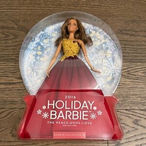 NEW 2016 Holiday Barbie Doll in Red and Gold Gown